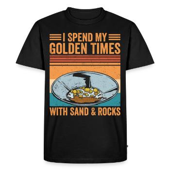 Funny Gold Panners Gold Seekers Gold Diggers Excavators - Men's Premium Organic T-Shirt - black - Front - Nico (187cm)