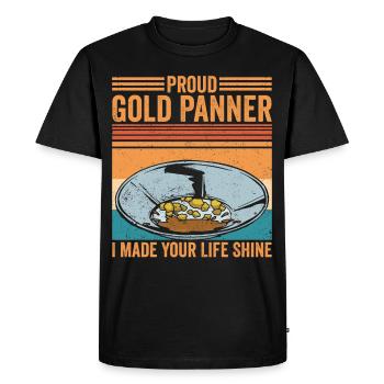 Funny Gold Panners Gold Seekers Gold Diggers Excavators - Men's Premium Organic T-Shirt - black - Front - Nico (187cm)