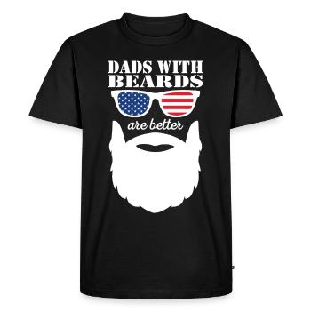 Bearded Dad with Beard Cool Father Beard Wearer - Men's Premium Organic T-Shirt - black - Front - Nico (187cm)