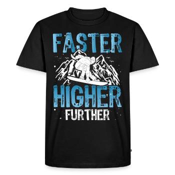 Snowboarder plus vite plus haut snowboarder plus haut - T-shirt Premium bio Homme - noir - Devant - Nico (187cm)
