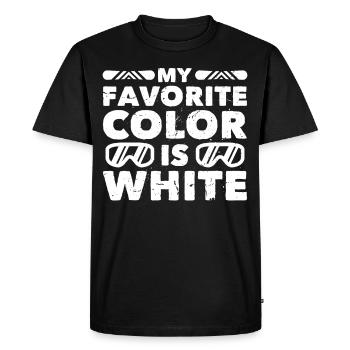 Snowboarding at Happy When I Can Snowboard - Men's Premium Organic T-Shirt - black - Front - Nico (187cm)