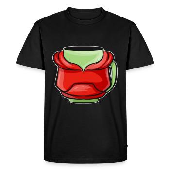 Bécher d’automne avec sweat à capuche rouge pour Noël - T-shirt Premium bio Homme - noir - Devant - Nico (187cm)
