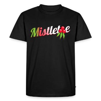 Logo de GUI vert rouge blanc pour Noël - T-shirt Premium bio Homme - noir - Devant - Nico (187cm)