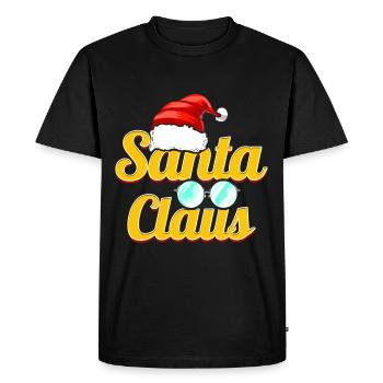 Père Noël Logo Santas Chapeau Et Lunettes Noël - T-shirt Premium bio Homme - noir - Devant - Nico (187cm)
