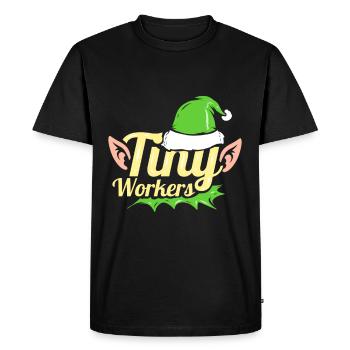 The Little Elfes Are Tiny Workers For Christmas - Men's Premium Organic T-Shirt - black - Front - Nico (187cm)