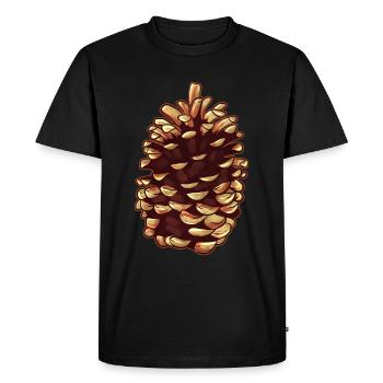 Fir Cone Or Pine Cone Autumn And Christmas - Men's Premium Organic T-Shirt - black - Front - Nico (187cm)