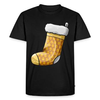 Chaussette pour votre cheminée pour Noël avec Bitcoin - T-shirt Premium bio Homme - noir - Devant - Nico (187cm)