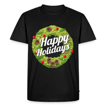 Guirlande de Noël Joyeuses Fêtes Pour Marier - T-shirt Premium bio Homme - noir - Devant - Nico (187cm)