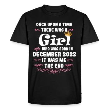 Once upon a time there was a girl. December 2022 Date of birth - Men's Premium Organic T-Shirt - black - Front - Nico (187cm)