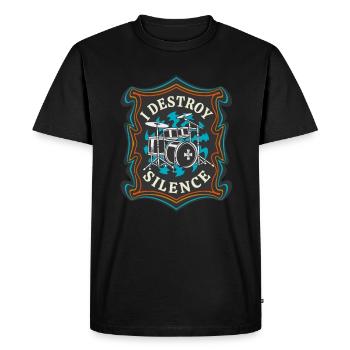 Drummer Band Drums Musicien Retro Rock - T-shirt Premium bio Homme - noir - Devant - Nico (187cm)
