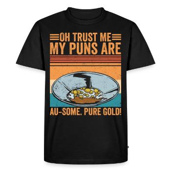 Funny Gold Panners Gold Seekers Gold Diggers Excavators - Men's Premium Organic T-Shirt - black - Front - Nico (187cm)