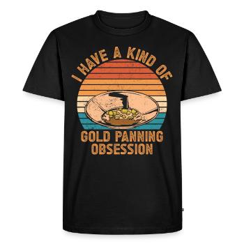 Funny Gold Panners Gold Seekers Gold Diggers Excavators - Men's Premium Organic T-Shirt - black - Front - Nico (187cm)