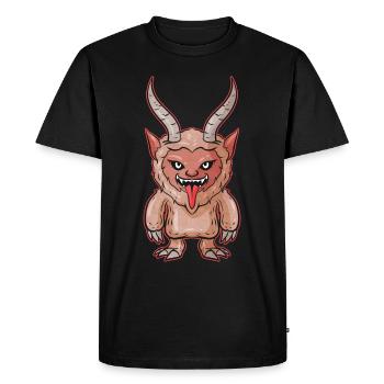 Kawaii Krampus Diable Démon Sombre Noël - T-shirt Premium bio Homme - noir - Devant - Nico (187cm)