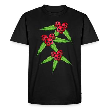 Mistletoe with Skull Mistleberries For A Dark - Men's Premium Organic T-Shirt - black - Front - Nico (187cm)