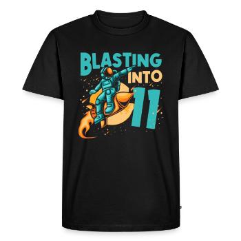 Astronaut lover spaceship All the best to the - Men's Premium Organic T-Shirt - black - Front - Nico (187cm)