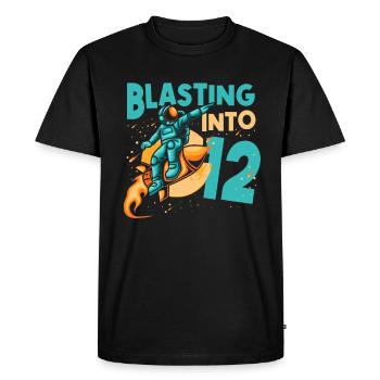 Astronaut lover spaceship All the best to the - Men's Premium Organic T-Shirt - black - Front - Nico (187cm)