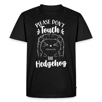 Please do not touch the hedgehog Pet cute - Men's Premium Organic T-Shirt - black - Front - Nico (187cm)