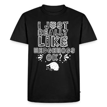 J’aime juste hérisson très dictons mignon animal de compagnie - T-shirt Premium bio Homme - noir - Devant - Nico (187cm)