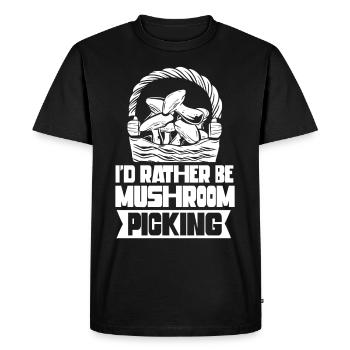 Je préfère cueillir des champignons Cueilleurs de champignons - T-shirt Premium bio Homme - noir - Devant - Nico (187cm)