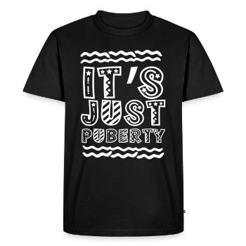 C’est juste des dictons d’adultes adolescents de puberté - T-shirt Premium bio Homme - noir - Devant - Nico (187cm)