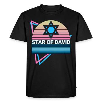 Star of David Jewish Retro - Men's Premium Organic T-Shirt - black - Front - Nico (187cm)