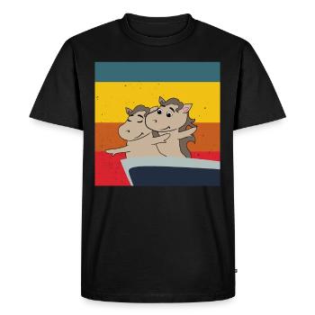 poulain de cheval mignon dans Titanic pose cheval mignon - T-shirt Premium bio Homme - noir - Devant - Nico (187cm)