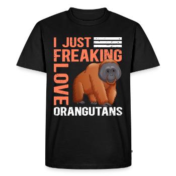 Singes orangs-outans Cadeau Orang-outan - T-shirt Premium bio Homme - noir - Devant - Nico (187cm)