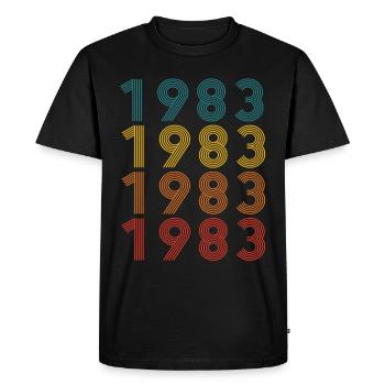 40ème anniversaire Né en 1983 Style Rétro Vintage - T-shirt Premium bio Homme - noir - Devant - Nico (187cm)