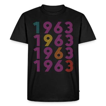 60th birthday Born 1963 Retro Vintage Style - Men's Premium Organic T-Shirt - black - Front - Nico (187cm)