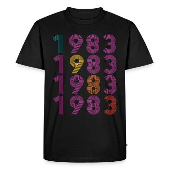 40ème anniversaire Né en 1983 Style Rétro Vintage - T-shirt Premium bio Homme - noir - Devant - Nico (187cm)