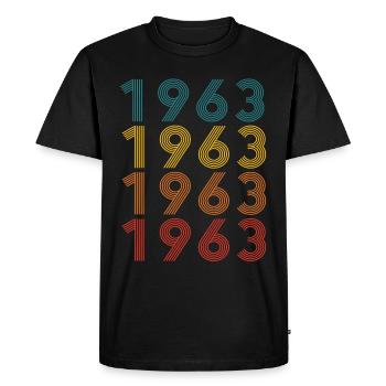 60th birthday Born 1963 Retro Vintage Style - Men's Premium Organic T-Shirt - black - Front - Nico (187cm)