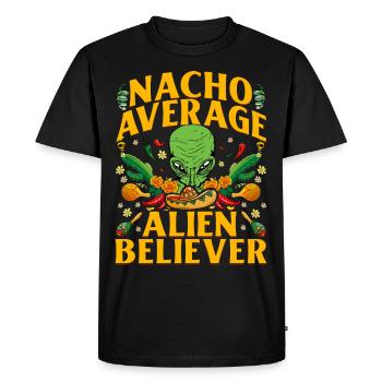 Nacho Average Alien Believer - Men's Premium Organic T-Shirt - black - Front - Nico (187cm)