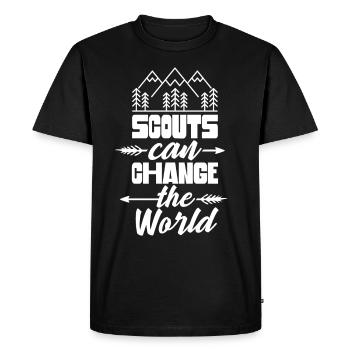 Les scouts peuvent changer le monde Dictons de clan - T-shirt Premium bio Homme - noir - Devant - Nico (187cm)