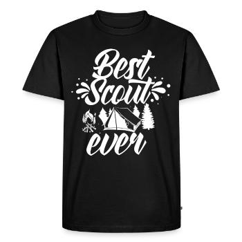 Best Scout ever Tent Camp Clan - Men's Premium Organic T-Shirt - black - Front - Nico (187cm)