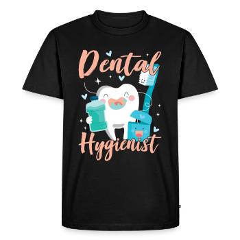 Hygiénistes dentaires Hygiène dentaire Équipe dentaire - T-shirt Premium bio Homme - noir - Devant - Nico (187cm)