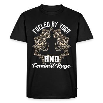 Poussé par le yoga et la colère féministe des femmes - T-shirt Premium bio Homme - noir - Devant - Nico (187cm)