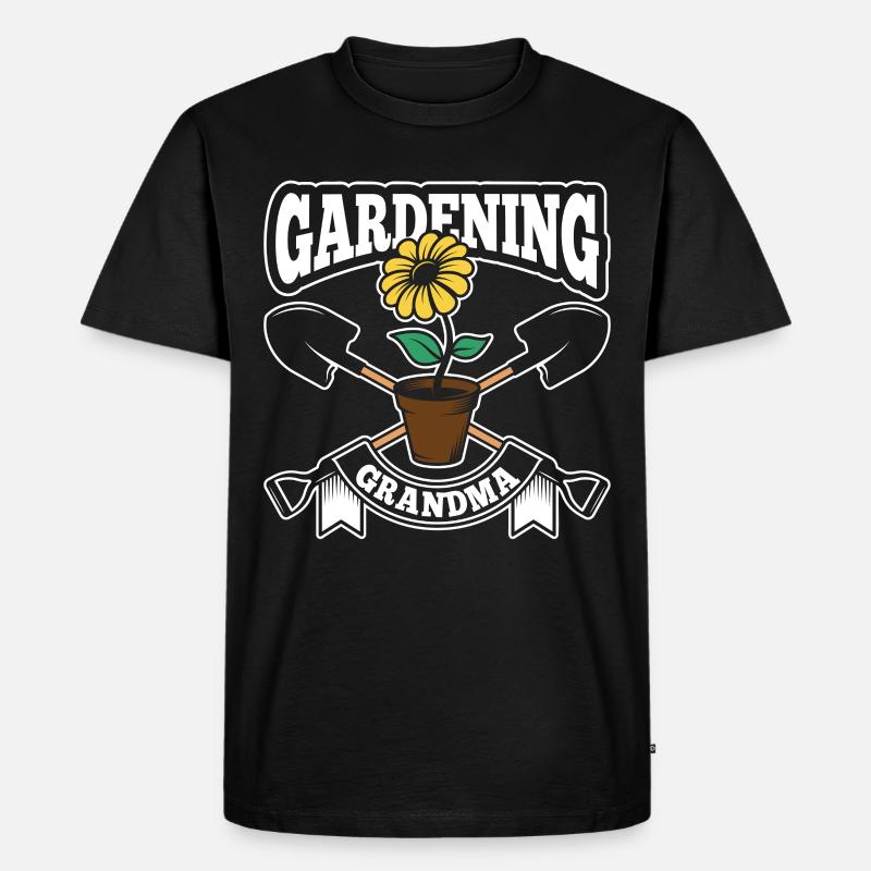 Gartenarbeit Oma Großmutter Garten Gärtnerin - Männer Premium Bio T-Shirt - Schwarz