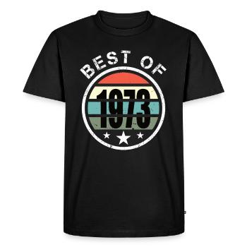 50e anniversaire né en 1973 Best of 1973 - T-shirt Premium bio Homme - noir - Devant - Nico (187cm)