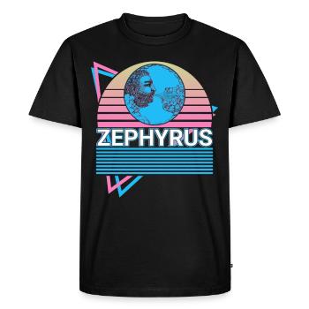 Zephyrus Dieu grec Mythe grec antique - T-shirt Premium bio Homme - noir - Devant - Nico (187cm)