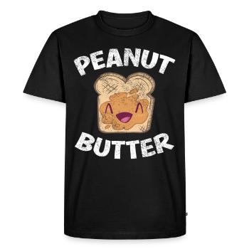 Beurre de cacahuète Kawaii avec gelée douce pour le visage et PB - T-shirt Premium bio Homme - noir - Devant - Nico (187cm)