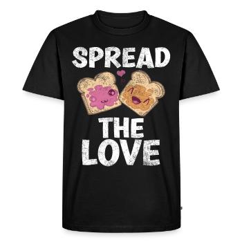 Spread the love spell with cool art - Men's Premium Organic T-Shirt - black - Front - Nico (187cm)