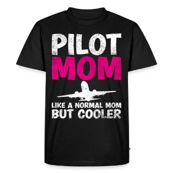 Pilot Mom like a normal mom, but cooler - Men's Premium Organic T-Shirt - black - Front - Nico (187cm)