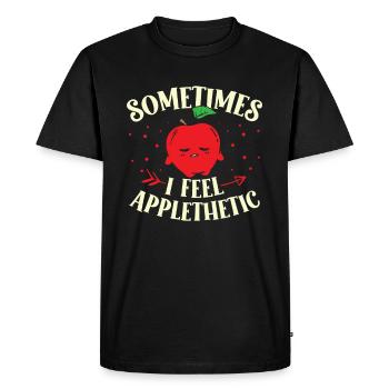 Sometimes I feel Applethetic Apple Picker - Men's Premium Organic T-Shirt - black - Front - Nico (187cm)