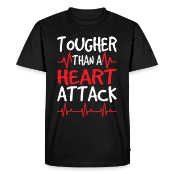 Harder than a heart attack Heart attack Heart attack - Men's Premium Organic T-Shirt - black - Front - Nico (187cm)