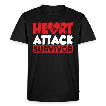 Survivor of a heart attack Heart attack - Men's Premium Organic T-Shirt - black - Front - Nico (187cm)
