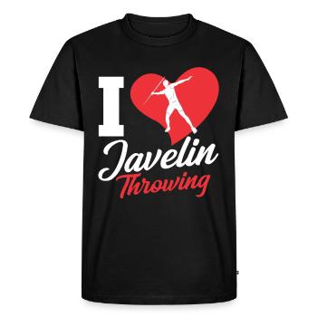 J’aime lancer de javelot Lancer de javelot Lancer de javelot - T-shirt Premium bio Homme - noir - Devant - Nico (187cm)