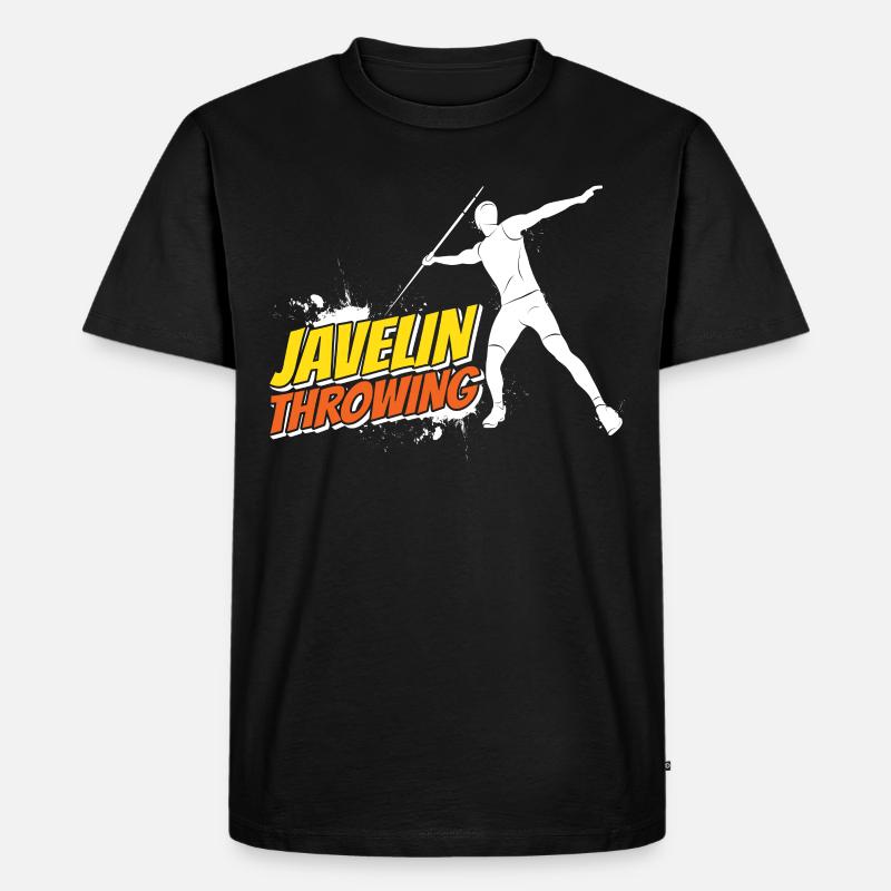 Speerwerfen Speerwerfer Speerwurf Speer - Männer Premium Bio T-Shirt - Schwarz