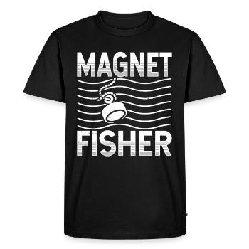 Magnet Fish Magnet Magnetic Fishing - Men's Premium Organic T-Shirt - black - Front - Nico (187cm)
