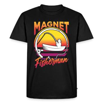 Pêche à l’aimant Pêche à l’aimant Pêche à l’aimant - T-shirt Premium bio Homme - noir - Devant - Nico (187cm)