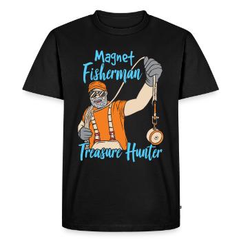 Magnet Fisherman Treasure Hunters Magnet Magnetic Fishing - Men's Premium Organic T-Shirt - black - Front - Nico (187cm)